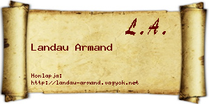 Landau Armand névjegykártya